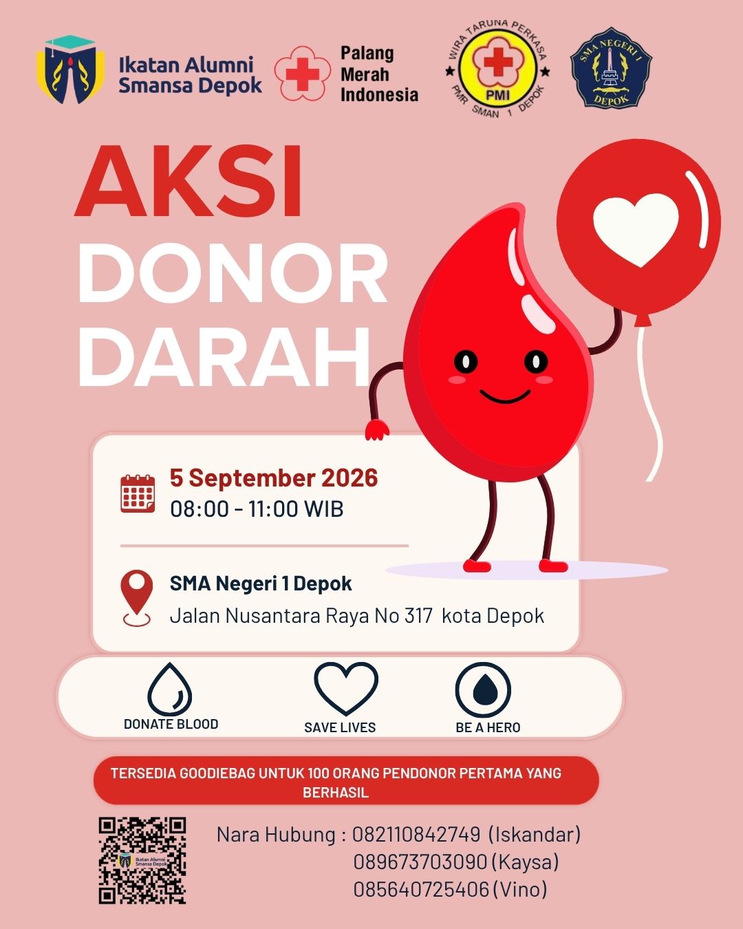 Cek Kesehatan & Aksi Donor Darah IKASMANSA Depok